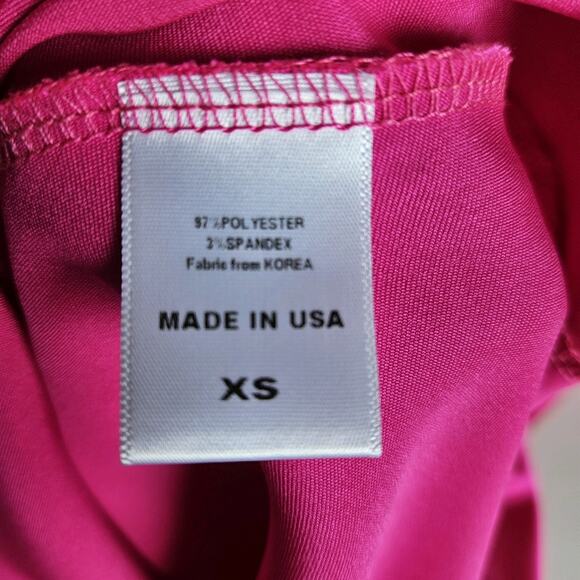 Hot Pink Satin Neon XSmall Maxi Skirt Made In USA Coquette Clean Girl Elegant - Picture 7 of 10